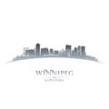 Winnipeg Manitoba Canada city skyline silhouette white background