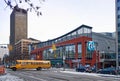 Winnipeg, Manitoba, Canada - 2014 11 18: Winter view across Portage avenue on MTS Centre arena. The indoor arena in