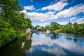 The Winnipesaukee River, in Lakeport, Laconia, New Hampshire. Royalty Free Stock Photo