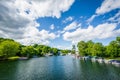 The Winnipesaukee River, in Lakeport, Laconia, New Hampshire. Royalty Free Stock Photo