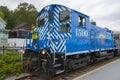 Winnipesaukee Scenic Railroad locomotive in Weirs Beach, NH, USA