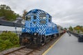 Winnipesaukee Scenic Railroad locomotive in Weirs Beach, NH, USA Royalty Free Stock Photo