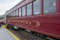 Winnipesaukee Scenic Railroad train in Weirs Beach, NH, USA Royalty Free Stock Photo