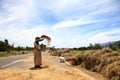 Winnowing activity Royalty Free Stock Photo