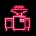 winnowing machine neon glow icon illustration