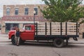 Winslow arizona red flatbed ford with woman