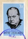 Winston Churchill Postage Stamp New Zealand Royalty Free Stock Photo