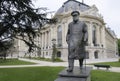 Winston Churchill statue in front of the Petit Palace, Paris, ÃÅ½le-de-France Royalty Free Stock Photo