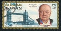 Winston Churchill and Tower Bridge Royalty Free Stock Photo