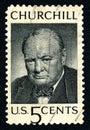 Winston Churchill US Postage Stamp Royalty Free Stock Photo