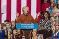 WINSTON-SALEM, NC - OCTOBER 27 , 2016: Democratic presidential candidate Hillary Clinton and US First Lady Michelle Obama appear a Royalty Free Stock Photo