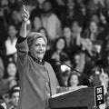 WINSTON-SALEM, NC - OCTOBER 27 , 2016: Democratic presidential candidate Hillary Clinton and US First Lady Michelle Obama appear a Royalty Free Stock Photo