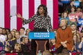 WINSTON-SALEM, NC - OCTOBER 27 , 2016: First Lady Michelle Obama introduces Democratic presidential candidate Hillary Clinton at a Royalty Free Stock Photo