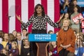 WINSTON-SALEM, NC - OCTOBER 27 , 2016: First Lady Michelle Obama introduces Democratic presidential candidate Hillary Clinton at a Royalty Free Stock Photo