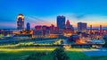 Winston-Salem North Carolina Downtown Skyline Aerial at Sunset Royalty Free Stock Photo