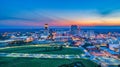 Winston-Salem North Carolina NC Downtown Skyline Aerial at Sunse Royalty Free Stock Photo