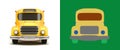 Wintage toon yellow school bus 3d illustration on white with alpha Royalty Free Stock Photo