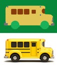 Wintage toon yellow school bus 3d render on white with alpha