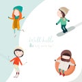 Winter activities vector set