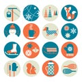 Winter activity icon set