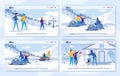 Winter Activity in Ski Resort - Services Set.