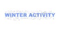 Winter activity word with line icon. Linear vector pattern.