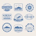 Winter Adventure Badges Set Royalty Free Stock Photo