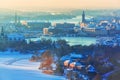 Winter aerial scenery of Stockholm, Sweden
