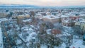 Winter aerial view of Ivan Vazov Theatre in Sofia, Bulgaria Royalty Free Stock Photo