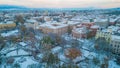 Winter aerial view of Ivan Vazov Theatre in Sofia, Bulgaria Royalty Free Stock Photo