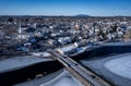 Winter aerial view of Winchendon, Massachusetts