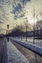 Winter in Alexander Garden in Moscow, Russia Royalty Free Stock Photo