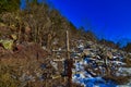 Winter along the rail tracks in Devils Lake State Park Royalty Free Stock Photo