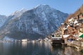 Winter Alpine Hallstatt Town and lake Hallstatter