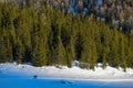 Winter alpine landscape with snow