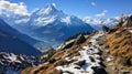Winter alpine landscape with snow at Switzerland