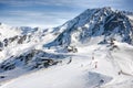 Winter Alps landscape from ski resort Val Thorens Royalty Free Stock Photo