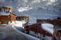 Winter Alps landscape from ski resort Val Thorens Royalty Free Stock Photo