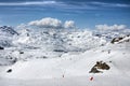 Winter Alps landscape from ski resort Val Thorens Royalty Free Stock Photo