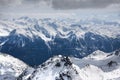 Winter Alps landscape from ski resort Val Thorens Royalty Free Stock Photo