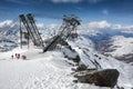 Winter Alps landscape from ski resort Val Thorens Royalty Free Stock Photo