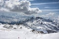 Winter Alps landscape from ski resort Val Thorens Royalty Free Stock Photo