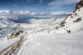 Winter Alps landscape from ski resort Val Thorens Royalty Free Stock Photo