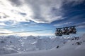 Winter Alps landscape from ski resort Val Thorens. 3 valleys Royalty Free Stock Photo