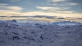 Winter Alps landscape from ski resort Val Thorens. 3 valleys Royalty Free Stock Photo