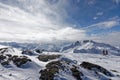 Winter Alps landscape from ski resort Val Thorens. 3 valleys Royalty Free Stock Photo