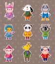 Winter animal stickers