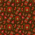 Winter apparel seamless pattern. Christmas clothes repeating texture.