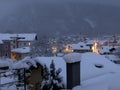 Winter roadWinter in Austria, 2019 snowfall in Golling Royalty Free Stock Photo