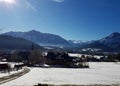 Winter Austrian Alps in the Sun